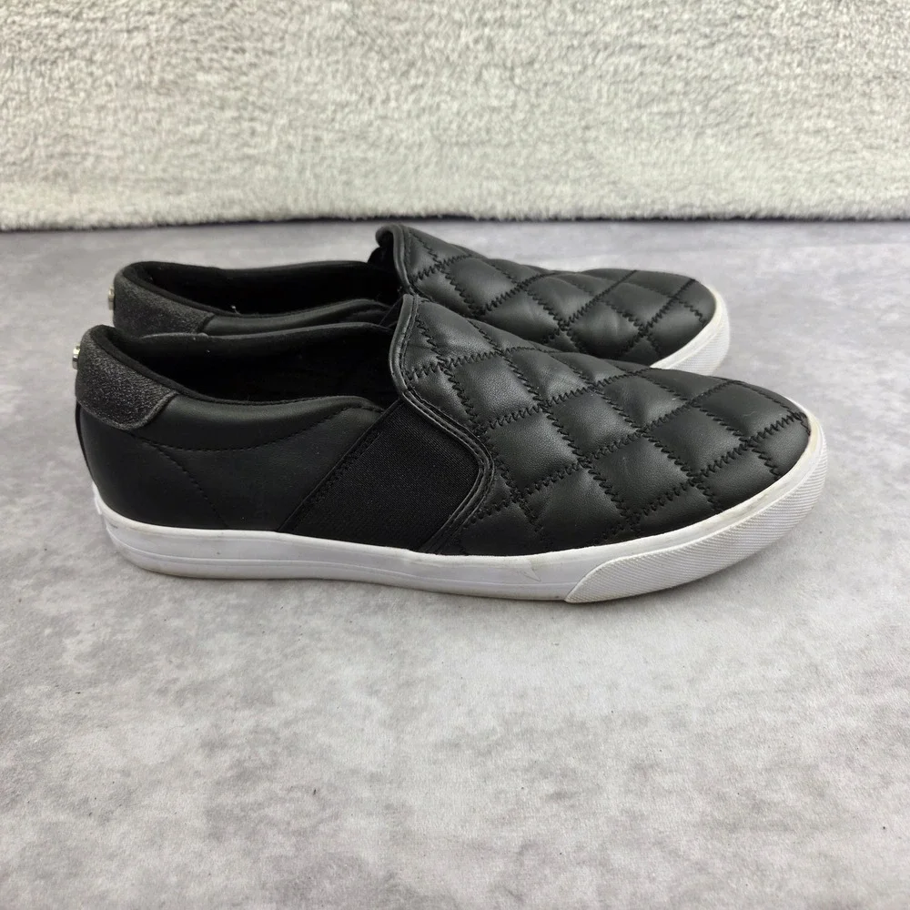 Nine West Womens Black Quilted Slip On Sneakers Lacies WNLACIE3 8.5M